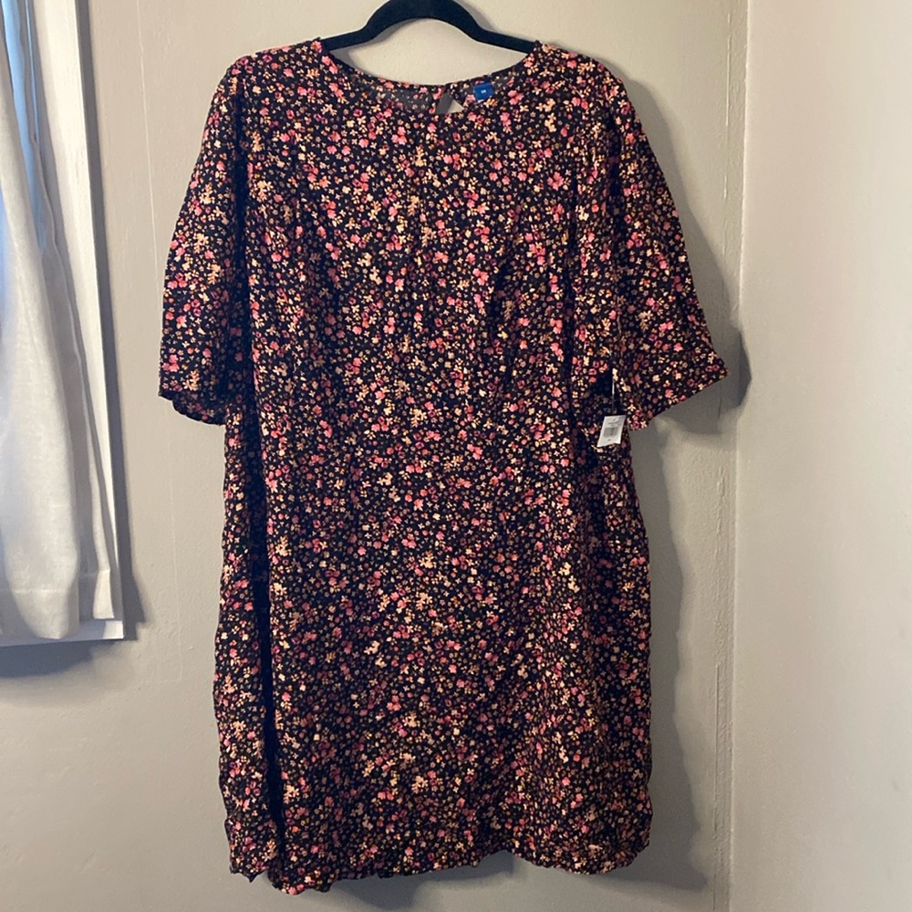 Old Navy Fit & Flare Puff-Sleeve Smocked Cutout Mini Dress